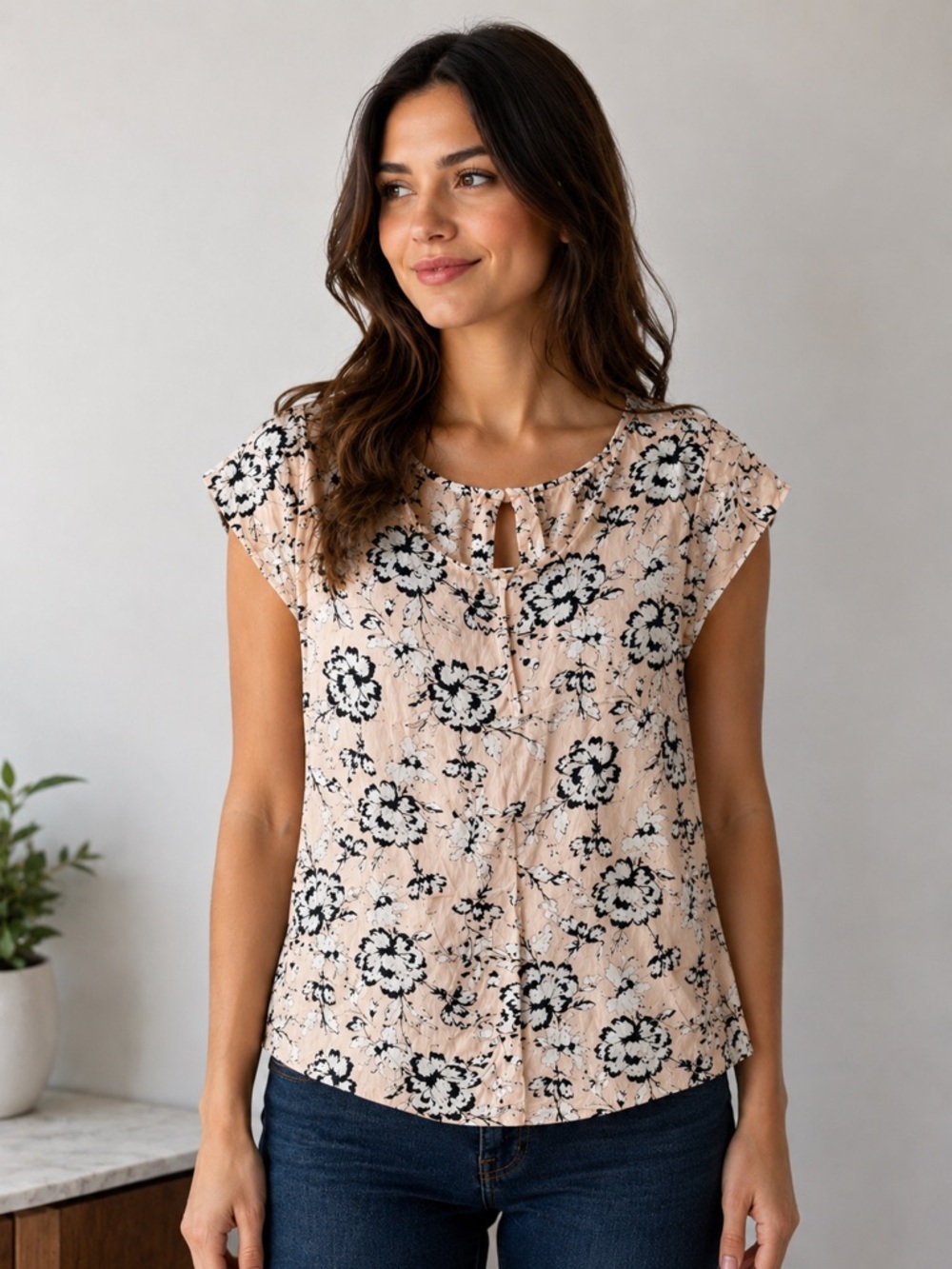 Cynthia Rowley 100% Silk Floral Blouse Top Women’s XS
